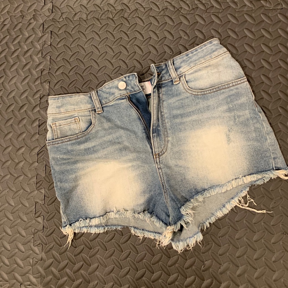 Pink jean shorts